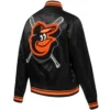 Women’s Baltimore Orioles Mashup Rib Knitted Satin Varsity Jacket 2