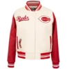 Women’s Cincinnati Reds Retro Classic Wool & Leather Varsity Jacket