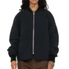 Women's Classic Eight Ball Stussy Black Quilted Liner Nylon Jacket