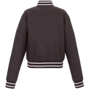 Women’s Miami Marlins One Color Women’s Poly-Twill Full Snap Polyester Varsity Jacket 1