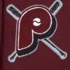 Women’s Philadelphia Phillies Mashup Wine Wool Varsity Jacket