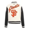 Women’s San Francisco Giants Retro Classic White & Black Varsity Jacket 3
