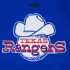 Women's Texas Rangers Retro Blue Varsity Jacket with Real Leather Sleeves