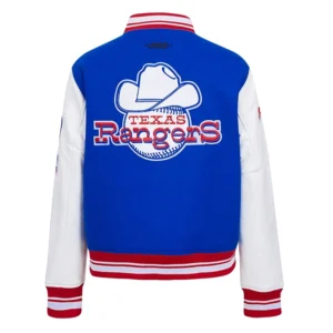Women's Texas Rangers Retro Classic Blue Varsity Wool Jacket