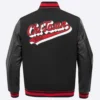 Wool Chicago Bulls Script Tail Black Varsity Jacket 3