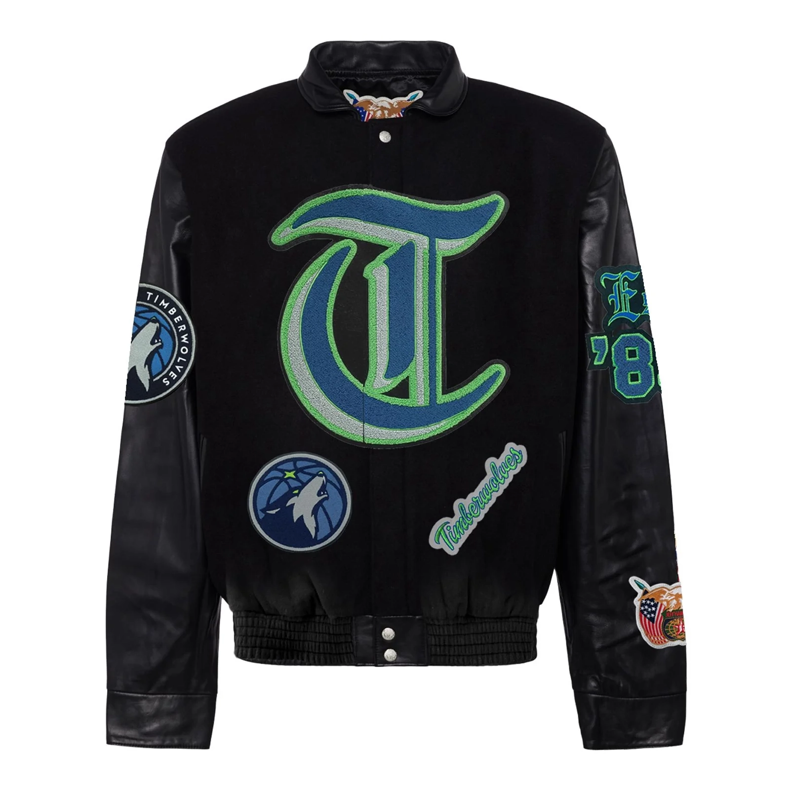 Wool and Leather Minnesota Timberwolves Old English Jacket