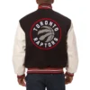 Wool and Leather Toronto Raptors Domestic Two Tone Black Jacket 1