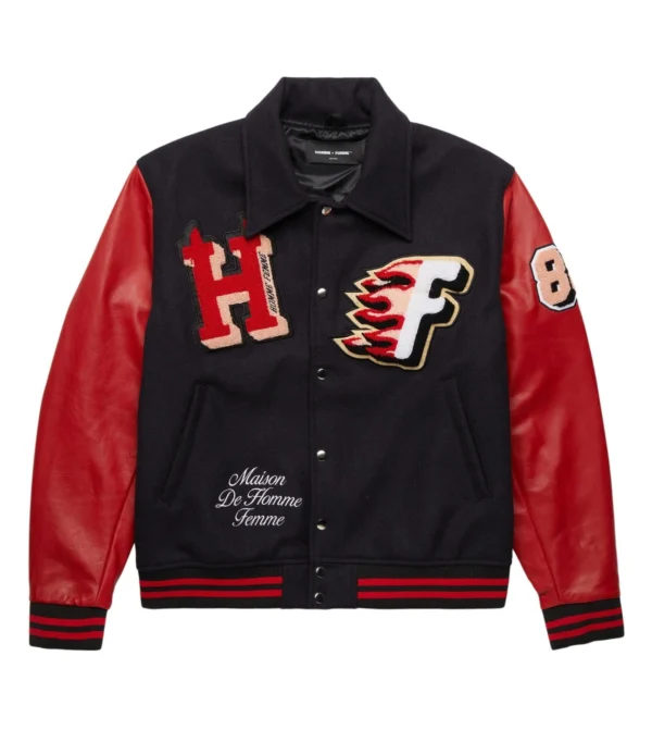 World Champs Homme+Femme Black and Red Varsity Jacket