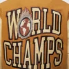 World Champs HommeFemme Brown and Camel Varsity Jacket 5