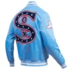 hicago White Sox Retro Classic Satin Varsity Blue Jacket 3