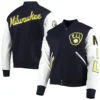 ilwaukee Brewers Classic Wool & Leather Varsity Jacket 2