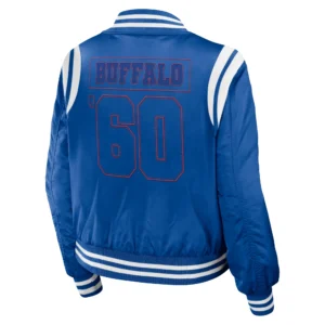 vBuffalo Bills Bomber Blue Varsity Jacket 1